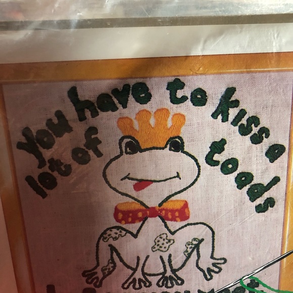 Vintage Kappie Originals Creative Stitchery 1976 “Kiss Toad” “10x10 - Picture 9 of 10